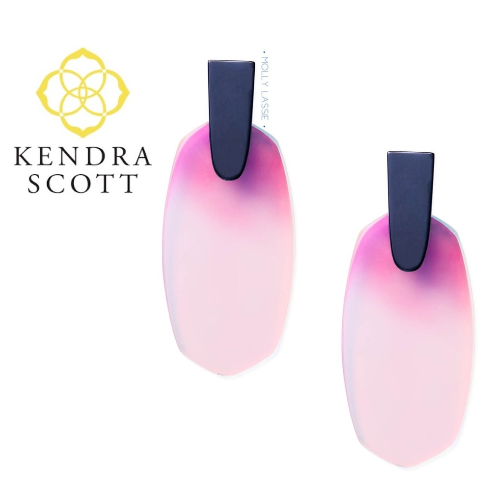 Kendra Scott Aragon Earrings Indigo Dichroic Glass